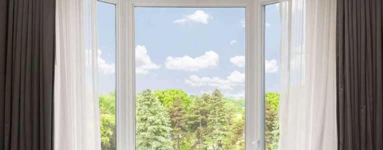 Looking out new windows in a home.