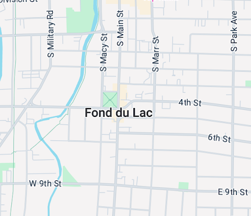 Map of Fond du Lac, WI