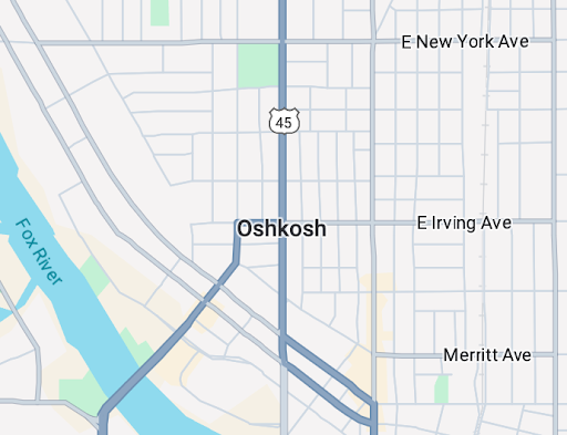 Map of Oshkosh, WI