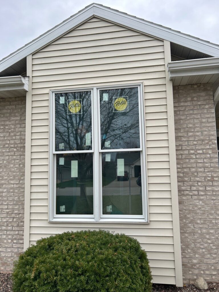 A brand new window for a home in Appleton, Wisconsin done by Kindle Windows & Doors.